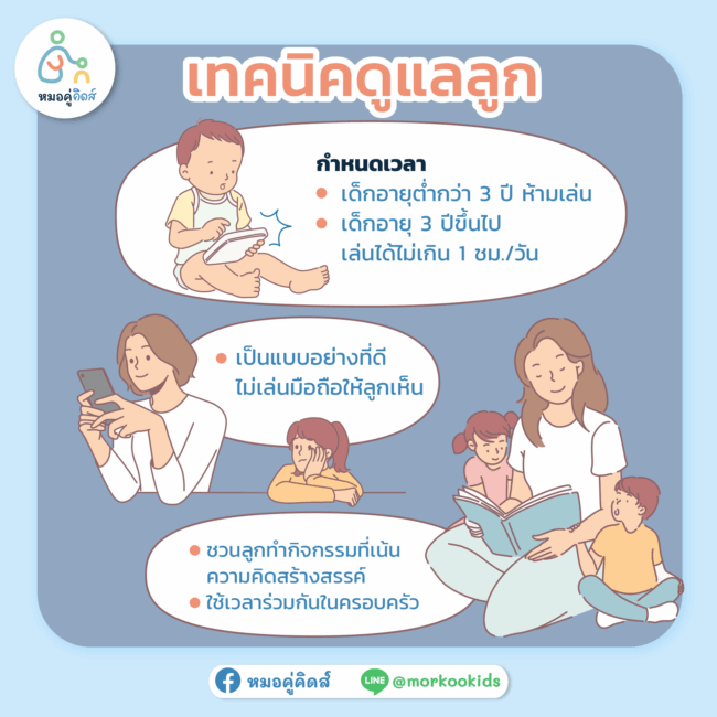 เทคนิคดูแล เด็กติดจอ