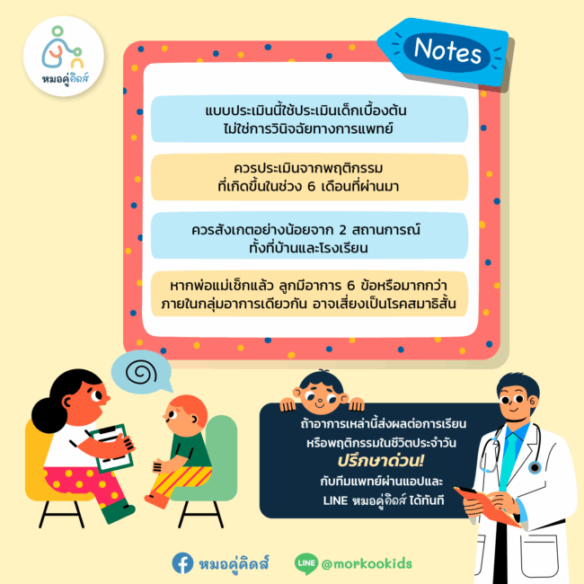 แบบประเมิน เด็กสมาธิสั้น
